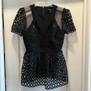 CQ by CQ Black Lace and Mesh Top